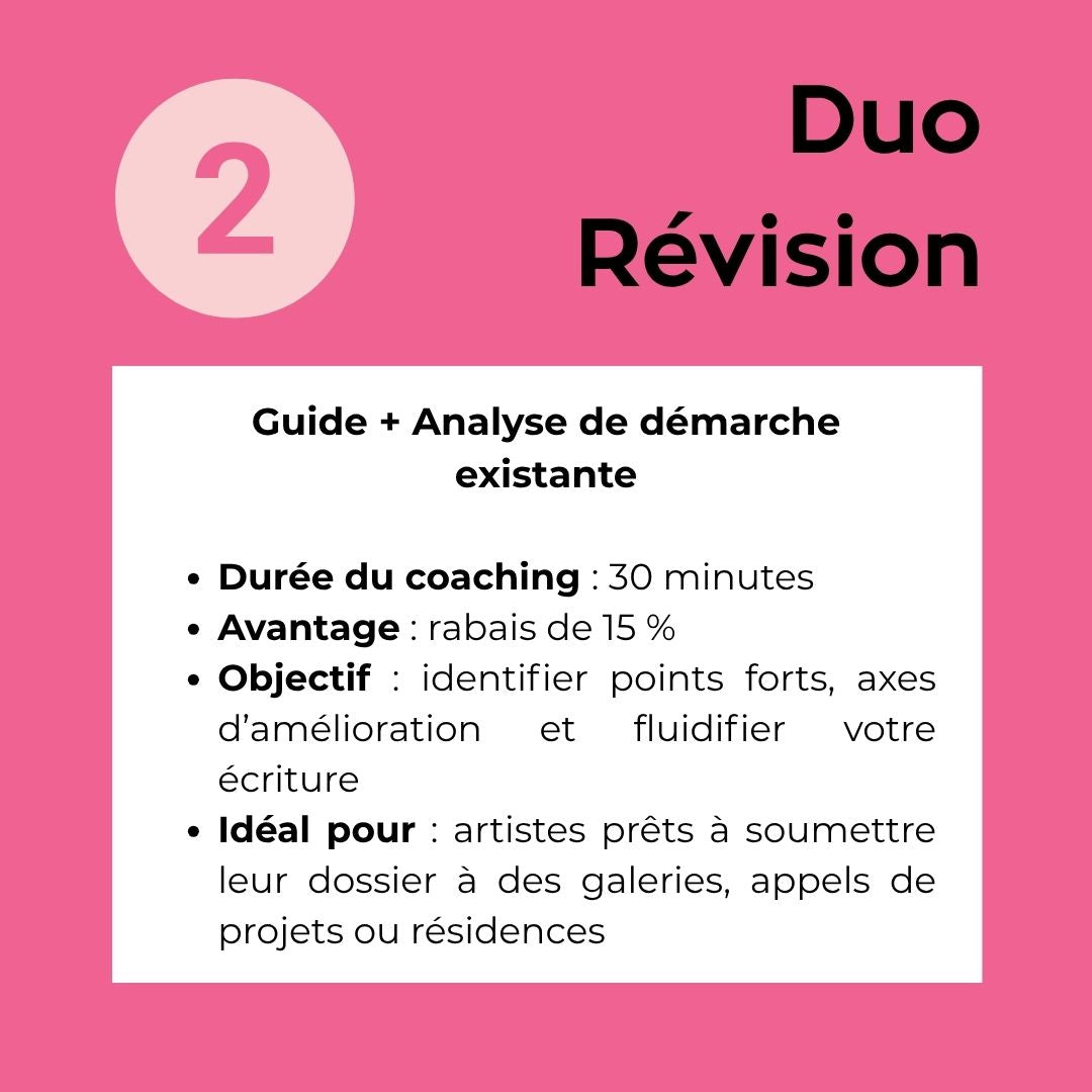 Offres combo – Guide + Coaching artistique