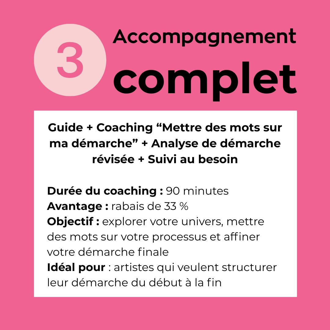 Offres combo – Guide + Coaching artistique