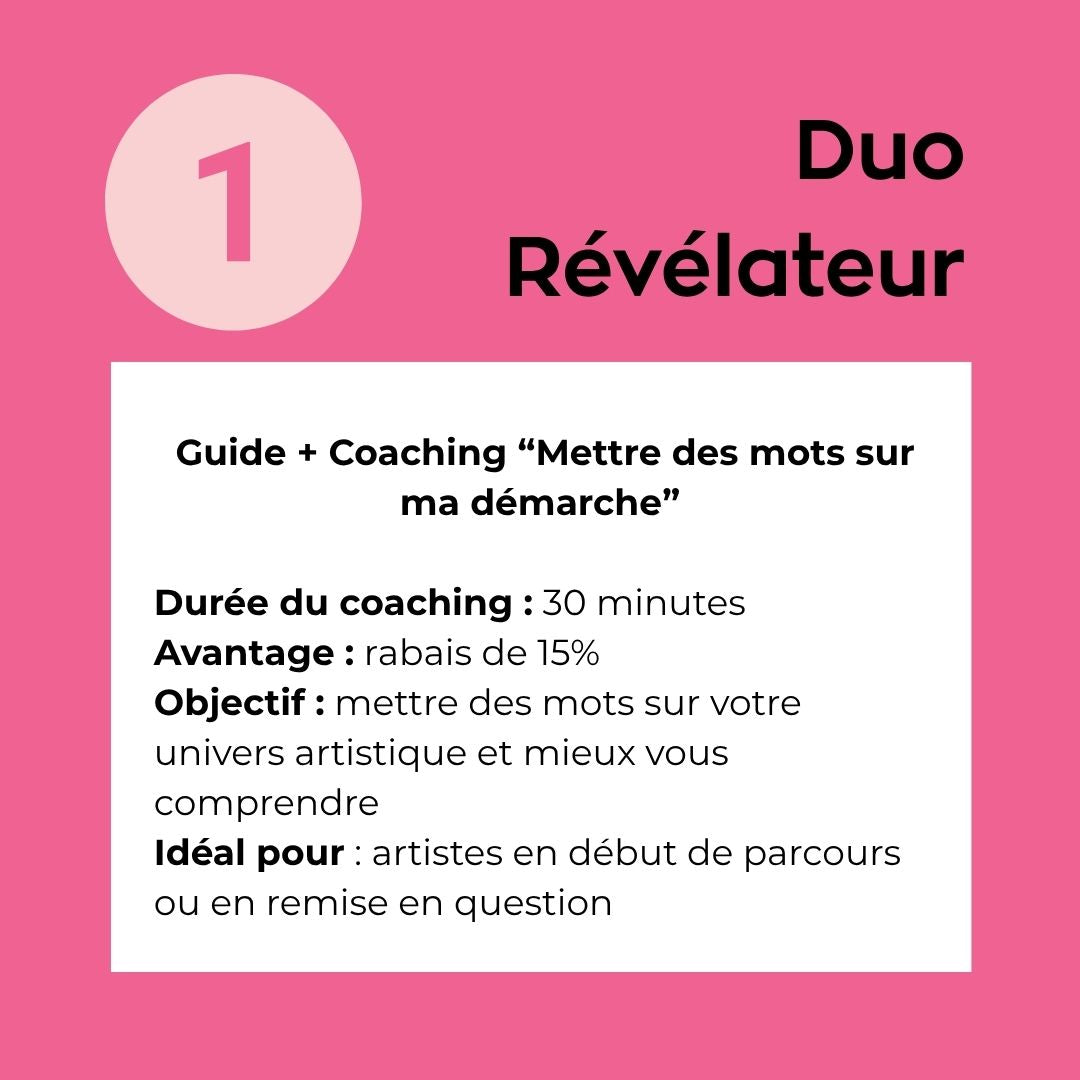 Offres combo – Guide + Coaching artistique