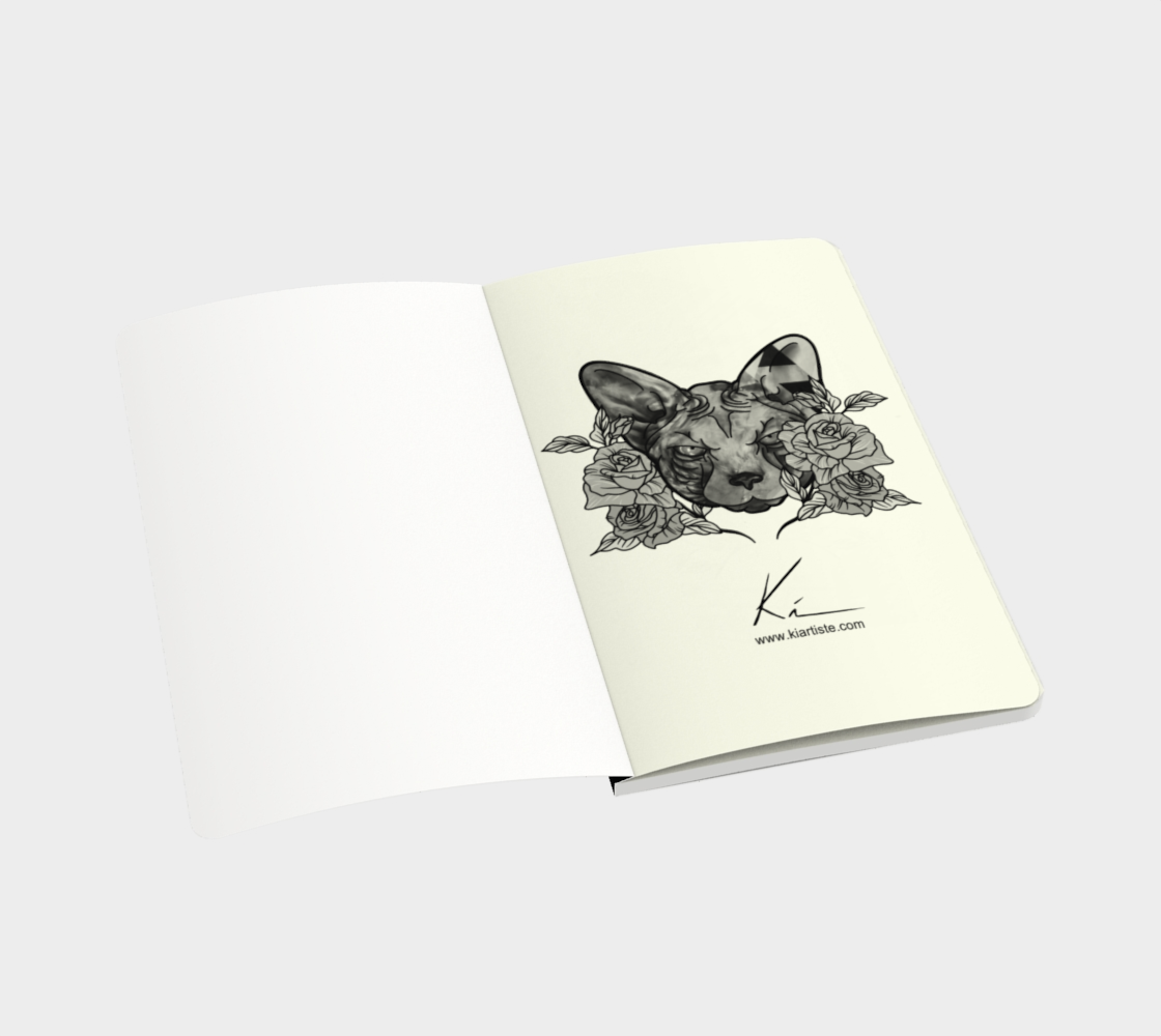 LIQUIDATION Carnet de Notes Illustré – pieuvre et fleurs / chat et fleurs | illustration numérique, Fait à Montréal