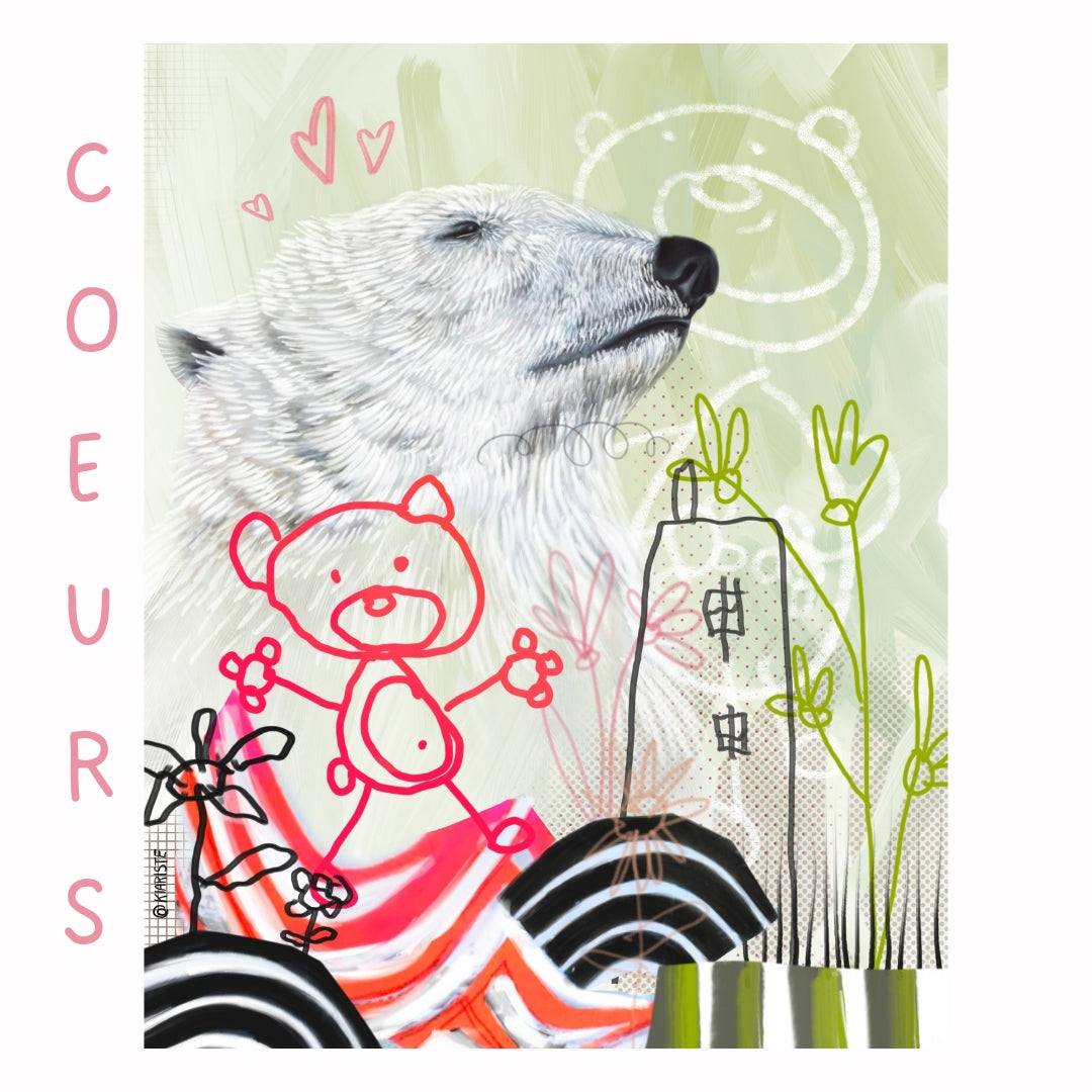 Ours et ourson | Illustration numérique | refuge et émerveillement
